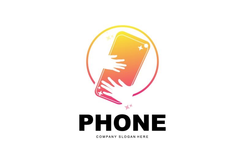 Design de telefone moderno vetorial de logotipo de smartphone V15