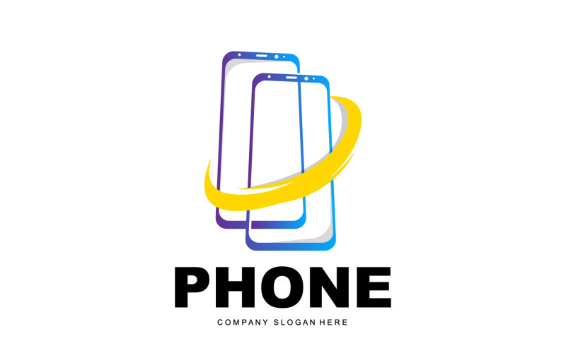 Design de telefone moderno vetorial de logotipo de smartphone V39