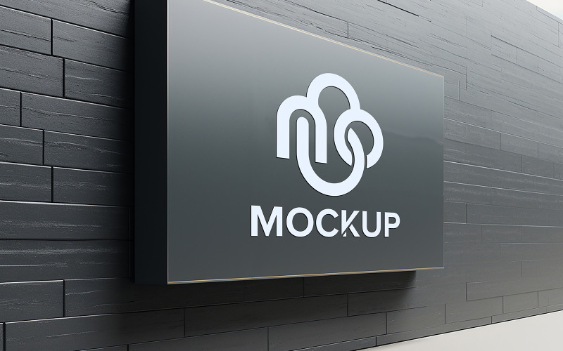 Modello di mockup del logo da parete psd