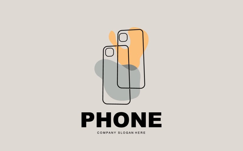 Smartphone Logo Vector Modern Phone DesignV5