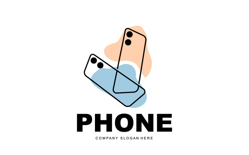 Smartphone Logotyp Vektor Modern Telefon DesignV36