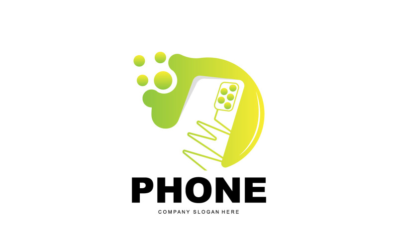 Smartphone Logotyp Vektor Modern Telefon DesignV48