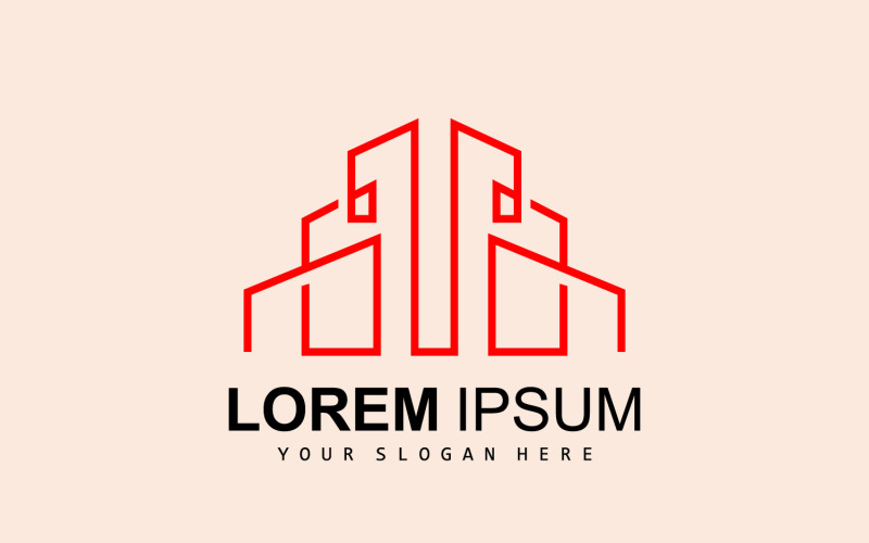 Bâtiment Immobilier Logo Vector DesignV6