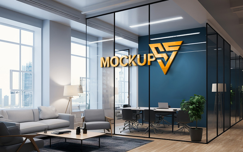 Büro-Glaswand-Logo-Modell für den Innenbereich
