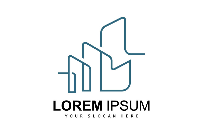 Design de vetor de logotipo imobiliário de construção V8