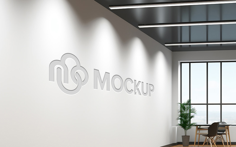 Logo-mockup voor binnen met ingeslagen effect