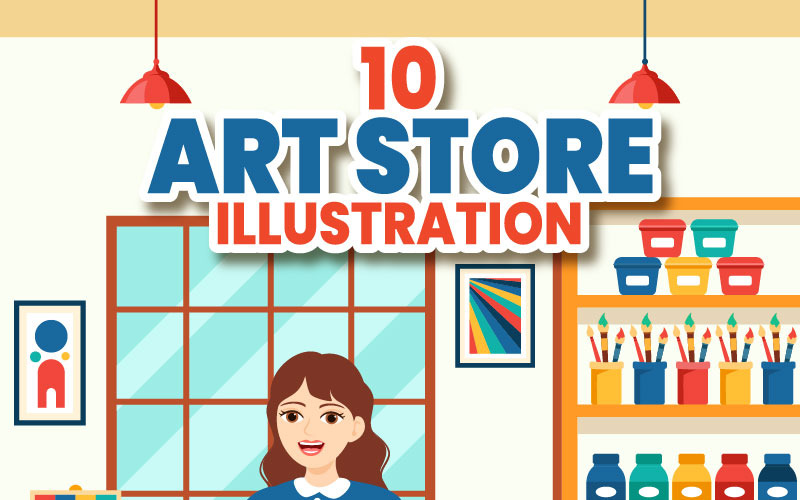 10 Kunstgeschäft-Vektor-Illustration