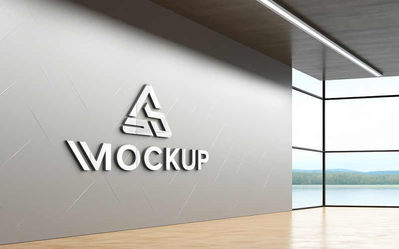 Kantoormuur logo mockup binnen psd