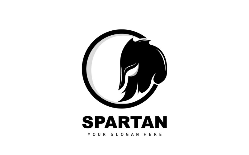 Logotipo espartano silueta vectorial diseño de caballeroV11