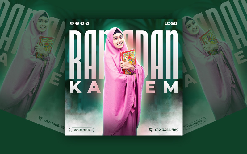 Projekt szablonu postu w mediach społecznościowych Ramadan Kareem