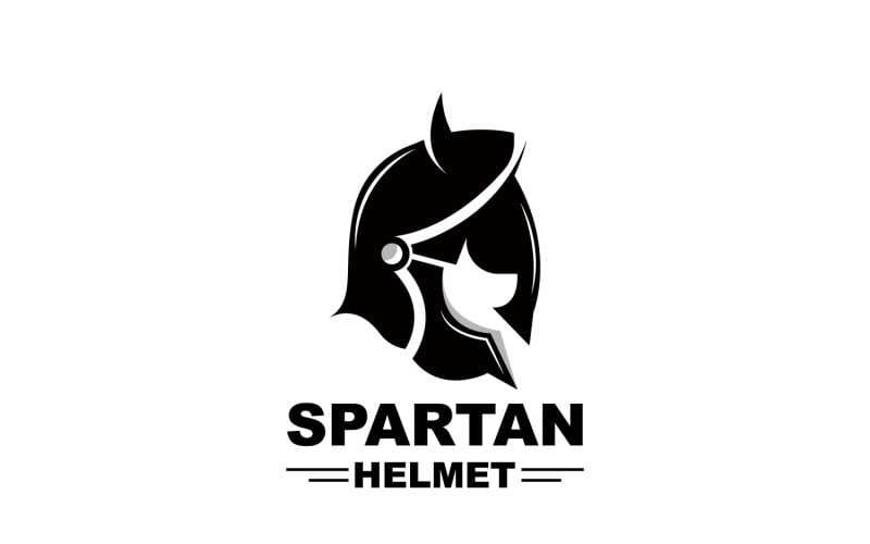 Spartaans Logo Vector Silhouet Ridder DesignV1