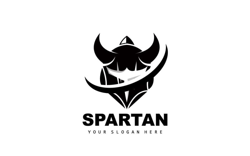 Spartańskie Logo Sylwetka Wektorowa Rycerza DesignV19