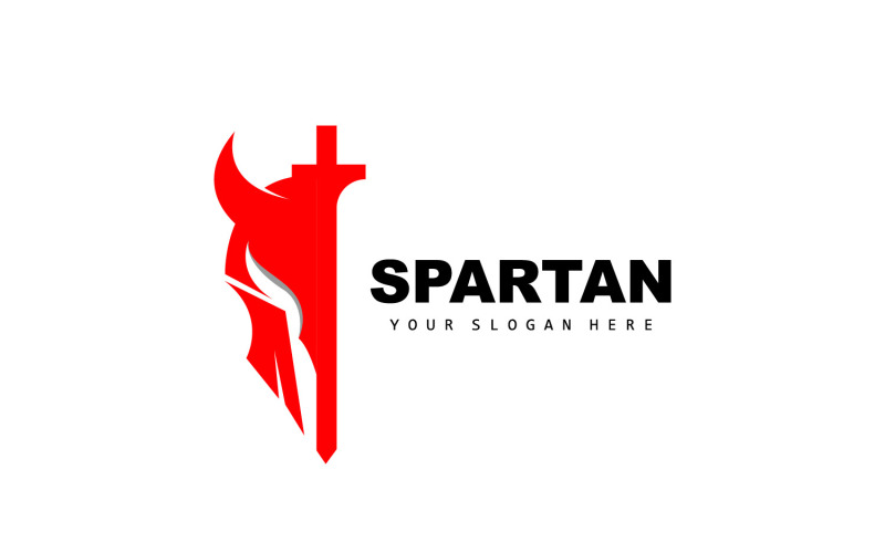 Спартанский Логотип Векторный Силуэт Рыцаря DesignV12
