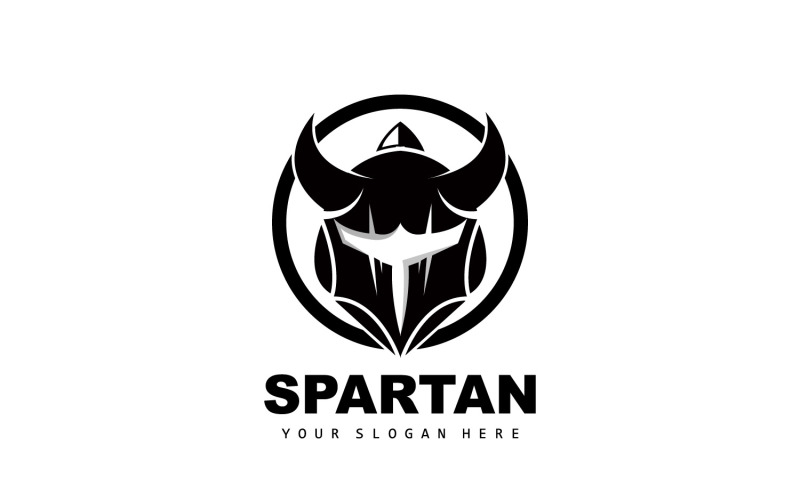 Спартанский Логотип Векторный Силуэт Рыцаря DesignV9