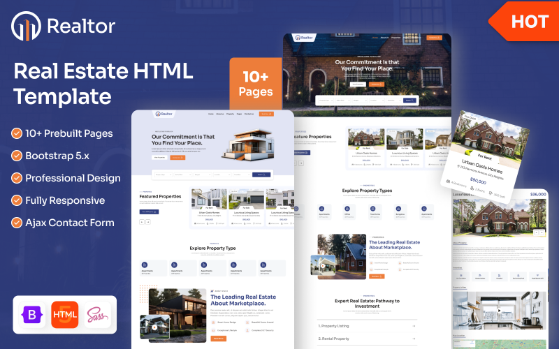 Immobilienmakler – Bootstrap-HTML5-Website-Vorlage für Immobilienagenturen