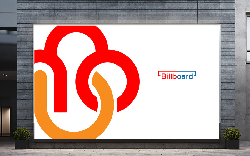 Modello di mockup di grande cartellone realistico