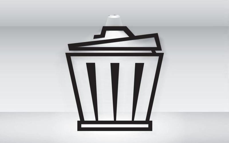 Vetor de ilustração de lixeira simples