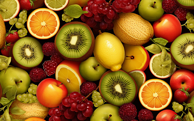 Wzór owoców w tle_owoce tropikalne