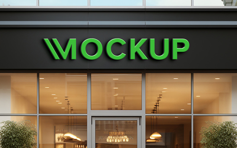 Store front mockup psd template