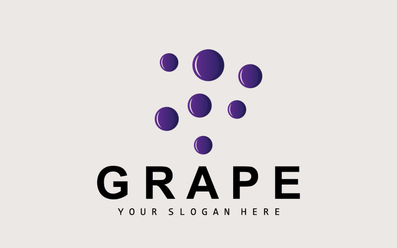 Style de logo de fruit de raisin Conception de fruits V11
