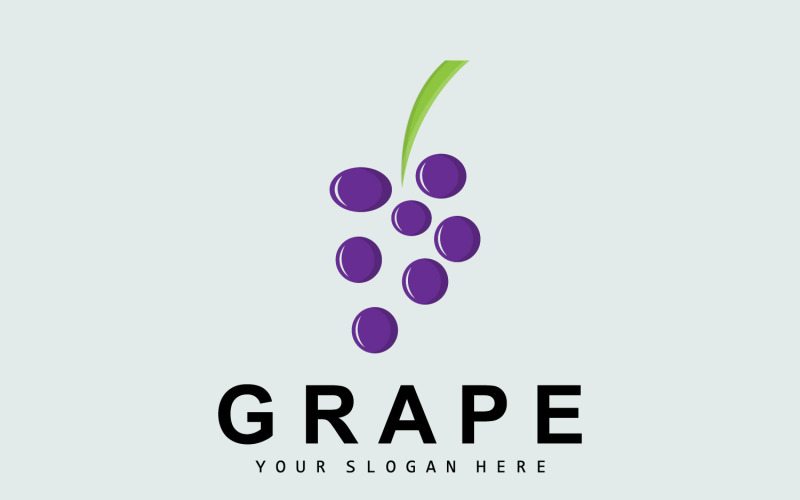 Customized Initials Raisins Style de logo de fruit de raisin Conception de fruits V3