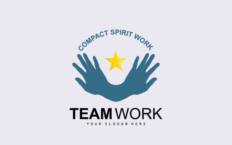 Hand Logo Teamwork Vector Company DesignV11