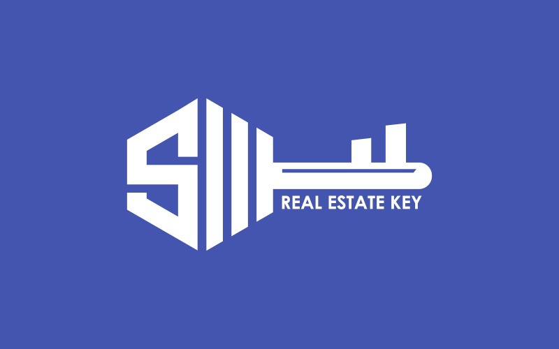Buchstabe S Immobilien Schlüssel Logo Design