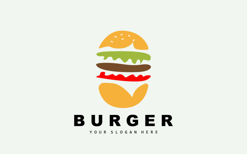 Burger Logo Fast Food Design VectorV3