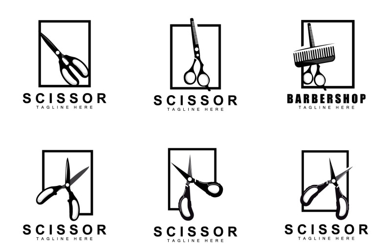 Création de logo de ciseaux vintage vieux simpleV23