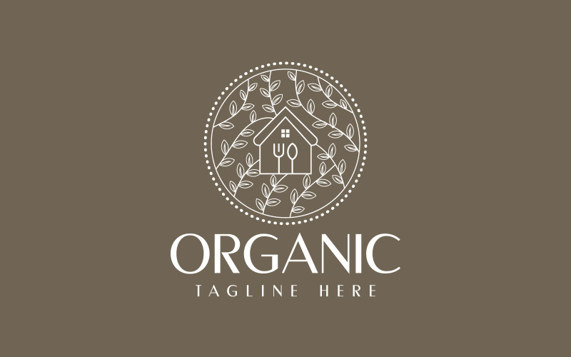 Design de logotipo de comida caseira orgânica