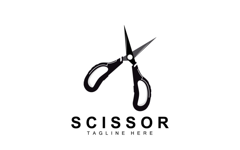Design del logo delle forbici vintage vecchio semplice V16