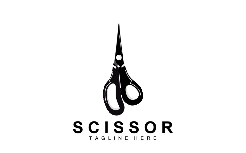 Design del logo delle forbici vintage vecchio semplice V1