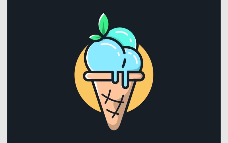 Illustration de dessin animé de crème glacée