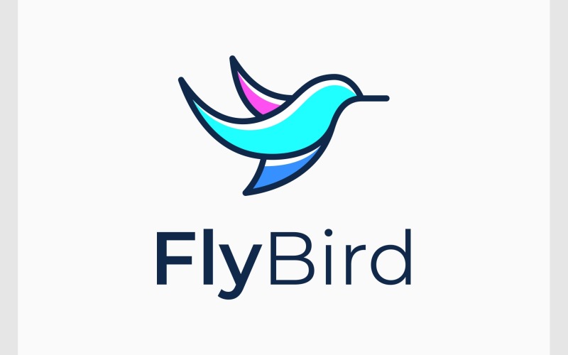 Logotipo moderno abstracto de pájaro volador