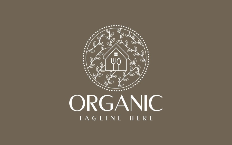 Projekt logo organicznej domowej roboty żywności