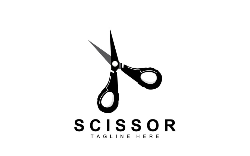 Schere Logo Design Vintage alt schlichtV17