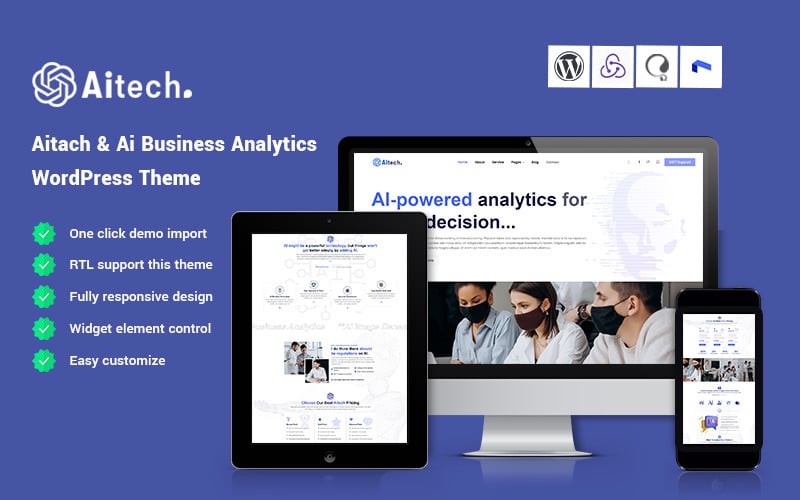 Aitach - Tema de WordPress para análisis empresarial Ai