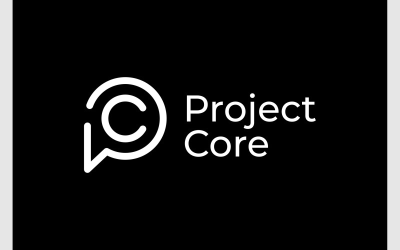 Letter P C Simple Minimalist Logo
