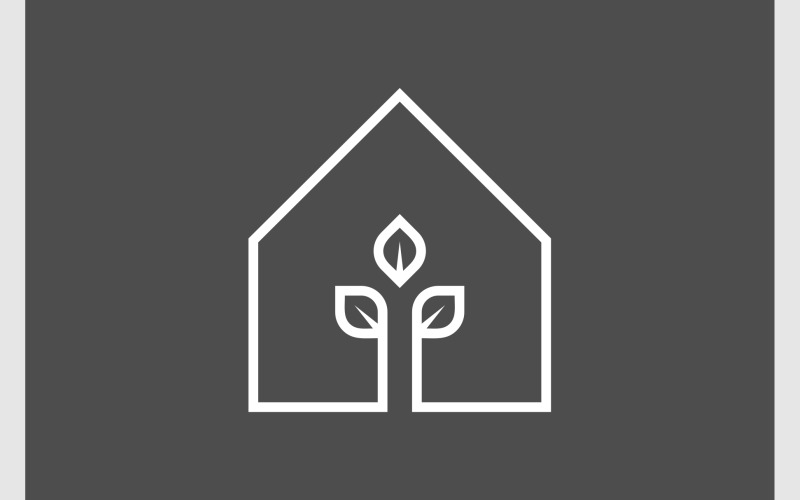 Logo dell'icona naturale della pianta della casa