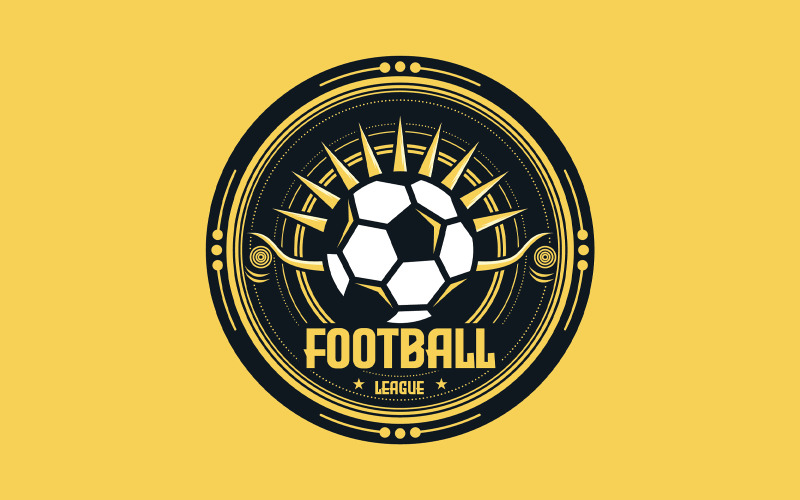 Modelo de design de logotipo de esportes da liga de futebol