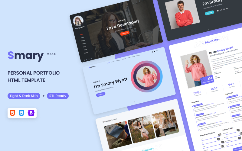 Smary - HTML-sjabloon voor persoonlijke portfolio