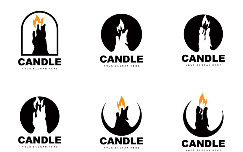Logotipo da vela Jantar Chama Luz DesignV4