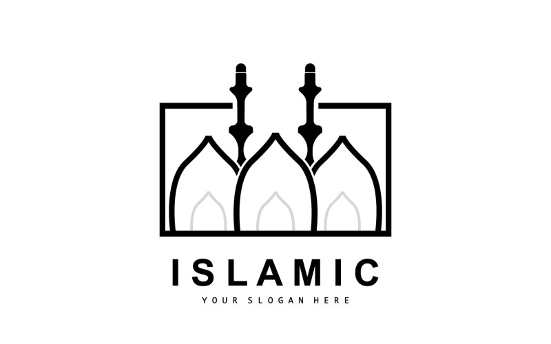 Modello di progettazione Ramadan logo moschea vectorV7
