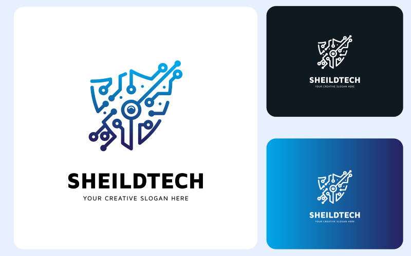 Шаблон дизайна логотипа Shield Tech