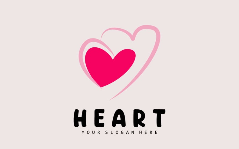 Hjärtlogotyp Kärleksdesign Alla hjärtans dagV8