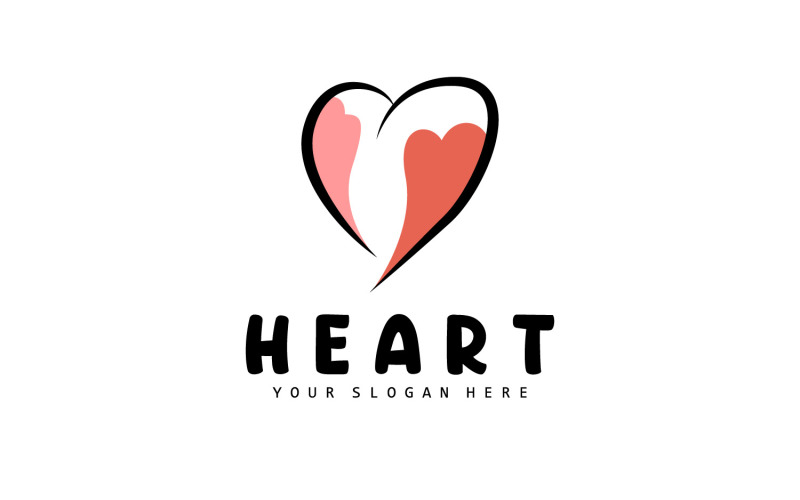 Kalp Logosu Aşk Tasarımı Sevgililer Günü V2
