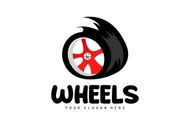 Logotipo de serviço de roda de veículo Automotive DesignV2