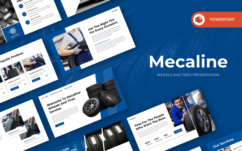 Mecaline - 车轮和轮胎 PowerPoint 模板