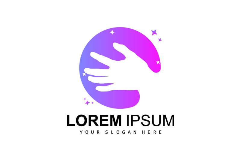 Ręka Logo Zespół pracy zespołowej Firma DesignV4