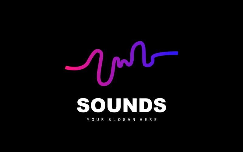Sound Wave Logo Equalizador Design Música V3